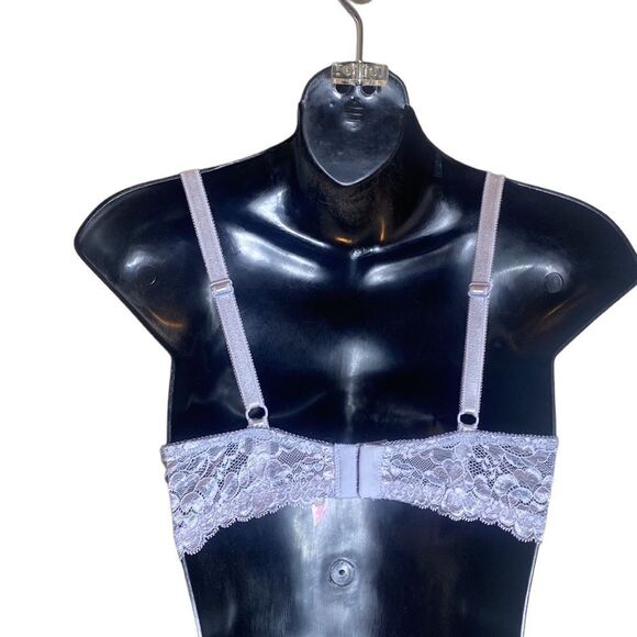 Victoria’s Secret dream angels lined Demi 34D gray/green rhinestones lace - Picture 3 of 4